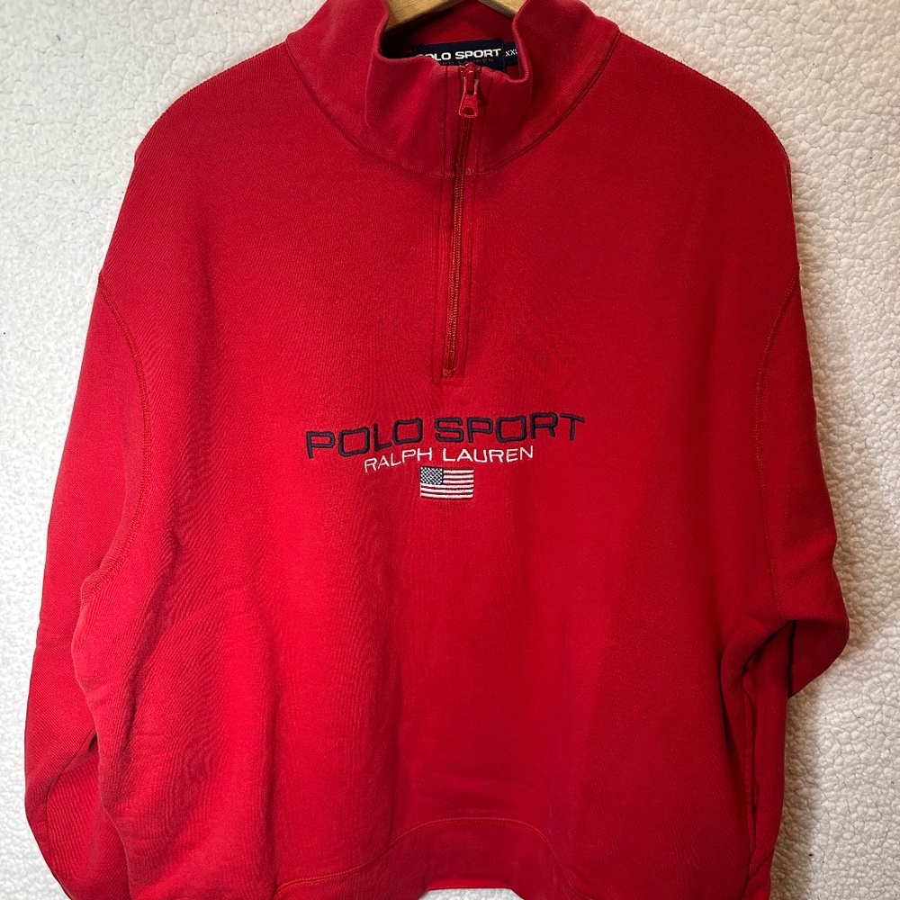Vintage Polo Sport by Ralph Lauren 1/4 Zip Sweatshirt Size XXL